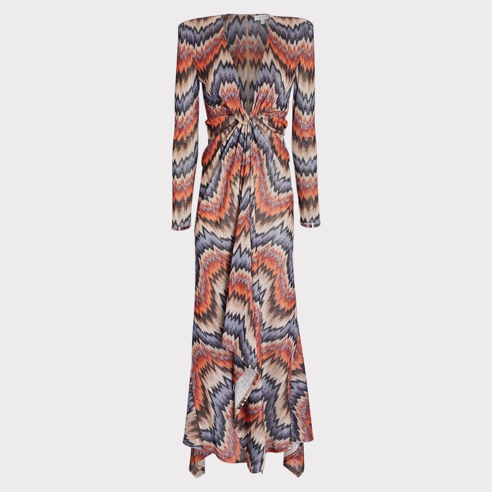 RONNY KOBO Stormy Knit Maxi Dress - Orange & Brown - Picture 7 of 12